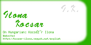 ilona kocsar business card